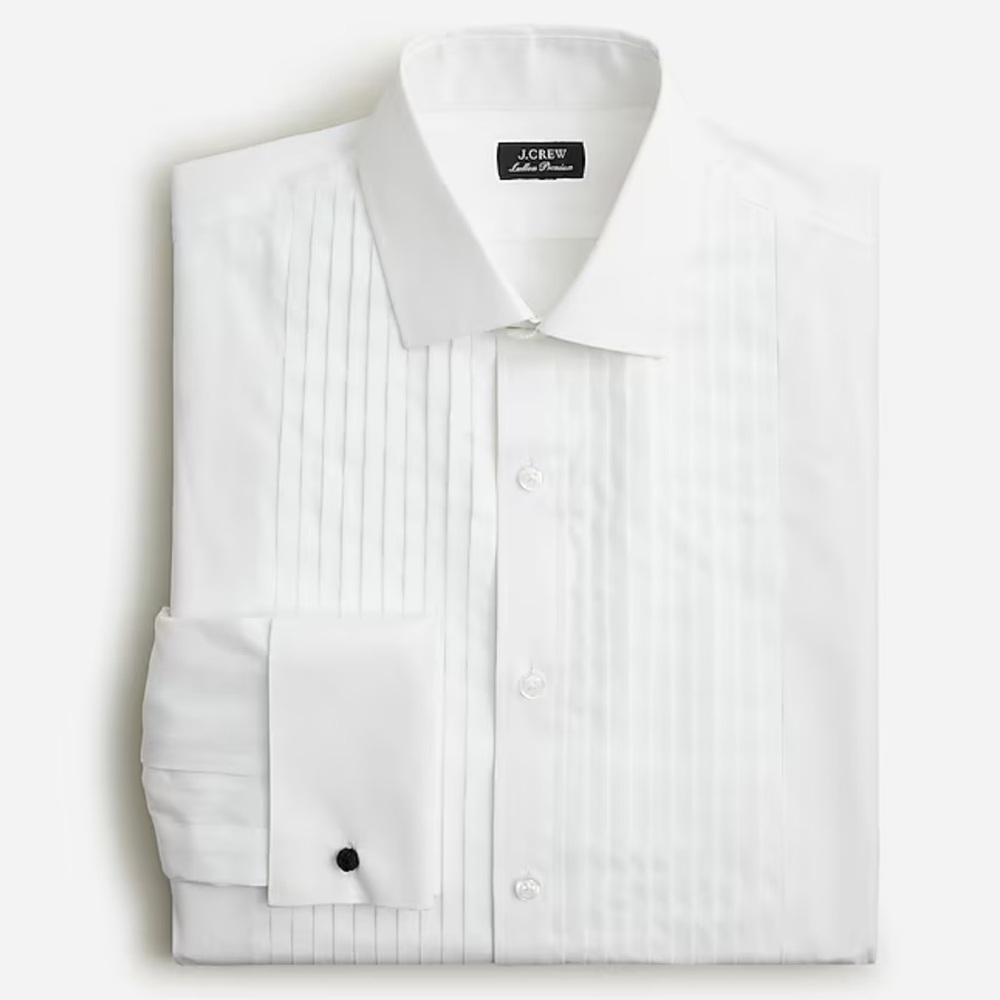 J crew Ludlow pleated-bib tuxedo shirt white